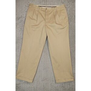 Brooks Brothers 44x32 Advantage Chino Thompson Pants Khaki Pleated‎ Cuffed Tan
